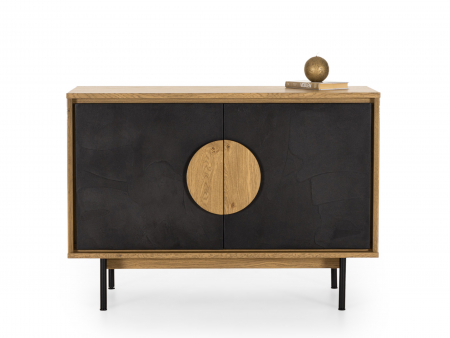Branduri - Bufet 2 usi Veneto 116cm, lemn de stejar si microciment, picioare metalice, feronerie cu amortizare, multiple finisaje disponibile, stil contemporan