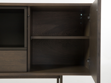 Bufet 3 usi 1 sertar Treviso 213cm, lemn de stejar, picioare metalice, feronerie cu amortizare, multiple finisaje disponibile, stil contemporan [17]