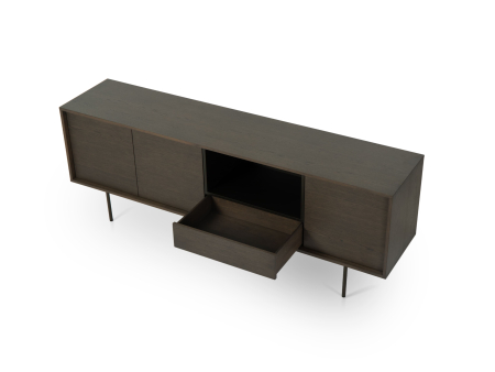 Bufet 3 usi 1 sertar Treviso 213cm, lemn de stejar, picioare metalice, feronerie cu amortizare, multiple finisaje disponibile, stil contemporan [9]