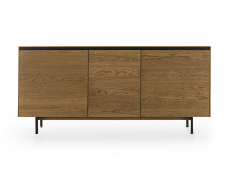 Bufet 3 usi Linea 179cm, lemn de stejar, picioare metalice, feronerie cu amortizare, multiple finisaje disponibile, stil contemporan [1]