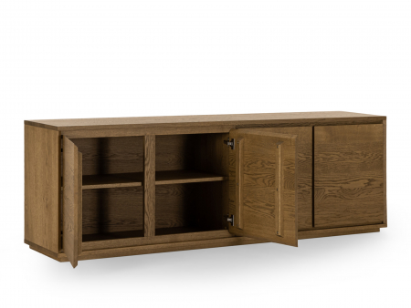 Bufet 4 usi Kiss 203cm, lemn de stejar, soclu 3cm, feronerie cu amortizare, multiple finisaje disponibile, stil minimalist [7]