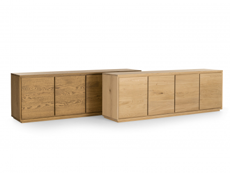 Bufet 4 usi Kiss 203cm, lemn de stejar, soclu 3cm, feronerie cu amortizare, multiple finisaje disponibile, stil minimalist [5]