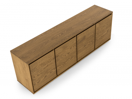 Bufet 4 usi Kiss 203cm, lemn de stejar, soclu 3cm, feronerie cu amortizare, multiple finisaje disponibile, stil minimalist [10]