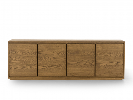 Bufet 4 usi Kiss 203cm, lemn de stejar, soclu 3cm, feronerie cu amortizare, multiple finisaje disponibile, stil minimalist [13]