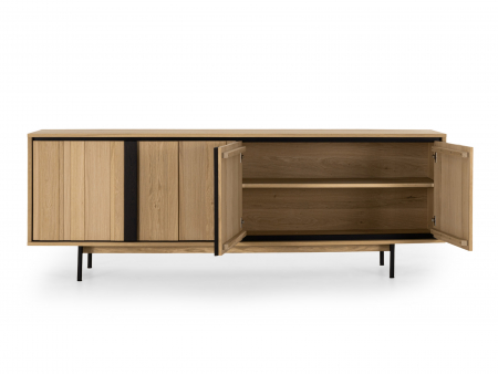 Bufet 4 usi Raya 227cm, lemn de stejar, picioare metalice, feronerie cu amortizare, multiple finisaje disponibile, stil contemporan [3]