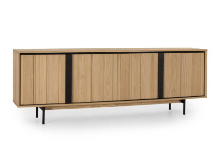 Bufet 4 usi Raya 227cm, lemn de stejar, picioare metalice, feronerie cu amortizare, multiple finisaje disponibile, stil contemporan [6]