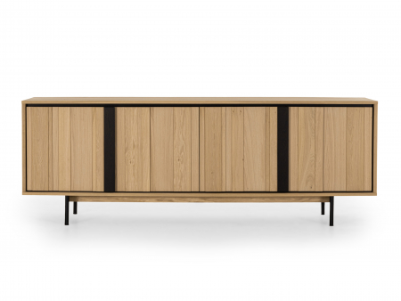 Bufet 4 usi Raya 227cm, lemn de stejar, picioare metalice, feronerie cu amortizare, multiple finisaje disponibile, stil contemporan [5]