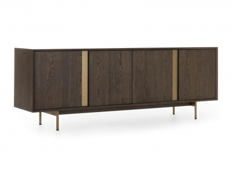 Bufet 4 usi Rimini 227cm, lemn de stejar, picioare metalice, feronerie cu amortizare, multiple finisaje disponibile, stil contemporan [7]