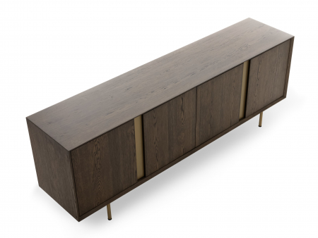 Bufet 4 usi Rimini 227cm, lemn de stejar, picioare metalice, feronerie cu amortizare, multiple finisaje disponibile, stil contemporan [10]