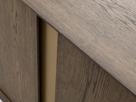 Bufet 4 usi Rimini 227cm, lemn de stejar, picioare metalice, feronerie cu amortizare, multiple finisaje disponibile, stil contemporan [12]