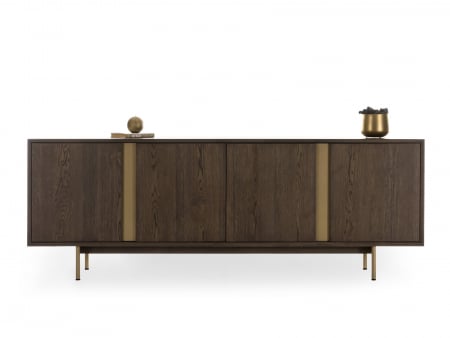 Mobila Dining - Bufet 4 usi Rimini 227cm, lemn de stejar, picioare metalice, feronerie cu amortizare, multiple finisaje disponibile, stil contemporan