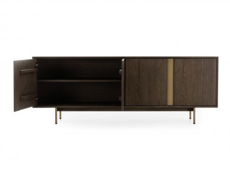 Bufet 4 usi Rimini 227cm, lemn de stejar, picioare metalice, feronerie cu amortizare, multiple finisaje disponibile, stil contemporan [6]