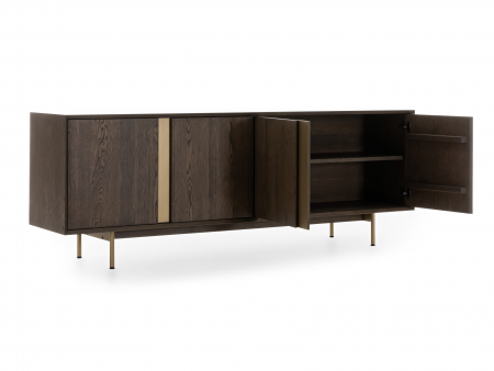 Bufet 4 usi Rimini 227cm, lemn de stejar, picioare metalice, feronerie cu amortizare, multiple finisaje disponibile, stil contemporan [8]