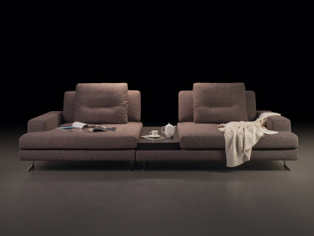 Canapea cu Masuta Ermes Modulara Personalizabila 339cm Stil Contemporan Cadru Lemn Masiv Tapiterie Stofa sau Piele [1]