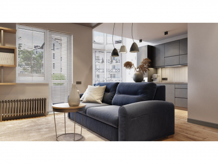 Canapea Extensibila cu Spatiu de Depozitare Sky Personalizabila 190-243cm Stil Contemporan Cadru Lemn Masiv Tapiterie Stofa [20]