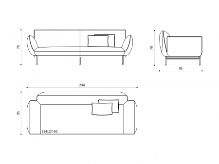 Canapea Lotus Personalizabila 234cm Stil Contemporan Cadru Lemn Masiv Tapiterie Stofa sau Piele [8]
