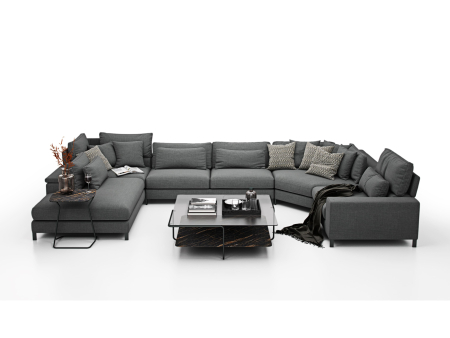 Canapea modulara Horizon, personalizabila, cadru lemn masiv, tapiterie stofa, stil Modern [10]