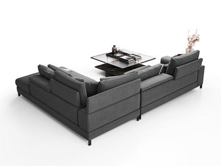Canapea modulara Horizon, personalizabila, cadru lemn masiv, tapiterie stofa, stil Modern [6]