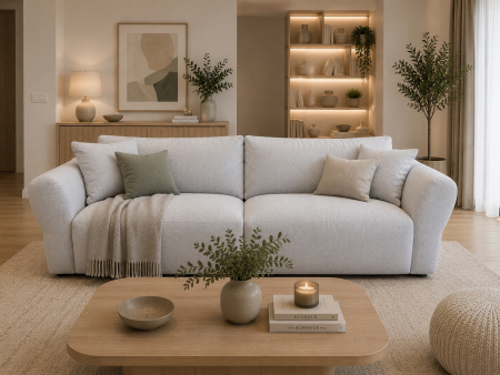OUTLET - Canapea Morga 277x105cm, cadru lemn masiv, stofa Austin Silve SALE