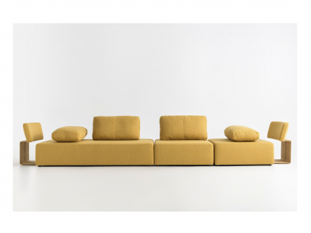 Canapea Puff Modulara Personalizabila 300cm Stil Contemporan Cadru Lemn Masiv Tapiterie Stofa sau Piele [9]