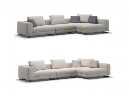 Coltar cu Sezlong Coin Modular Personalizabil 420x188cm Stil Contemporan Cadru Lemn Masiv Tapiterie Stofa sau Piele [8]