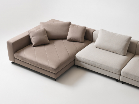 Coltar cu Sezlong Coin Modular Personalizabil 420x188cm Stil Contemporan Cadru Lemn Masiv Tapiterie Stofa sau Piele [1]