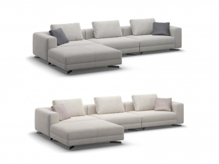 Coltar cu Sezlong Coin Modular Personalizabil 412x225cm Stil Contemporan Cadru Lemn Masiv Tapiterie Stofa sau Piele [6]
