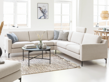 Coltar cu Sezlong Nordic Modular Personalizabil 248cm Cadru Lemn Masiv Stil Scandinav Tapiterie Stofa sau Piele [4]