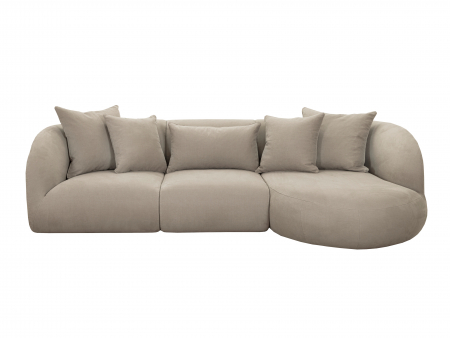 Coltar cu Sezlong Pebble Modular Personalizabil 276cm Cadru Lemn Masiv Tapiterie Stofa [2]