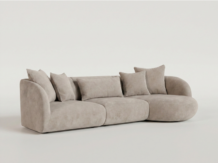 Coltar cu Sezlong Pebble Modular Personalizabil 276cm Cadru Lemn Masiv Tapiterie Stofa [1]