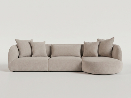 Vilmers - Coltar cu Sezlong Pebble Modular Personalizabil 276cm Cadru Lemn Masiv Tapiterie Stofa