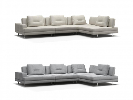 Coltar Ermes Modular Personalizabil 404x261cm Stil Contemporan Cadru Lemn Masiv Tapiterie Stofa sau Piele [7]