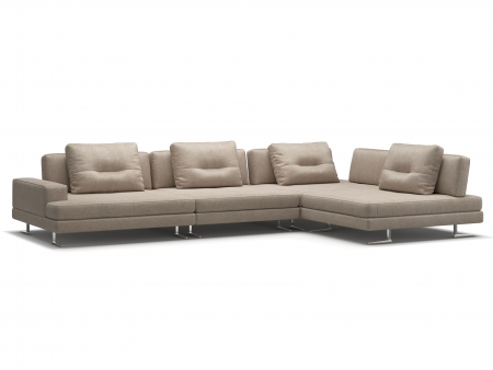 Top vanzari in ultimele luni - Coltar Ermes Modular Personalizabil 404x261cm Stil Contemporan Cadru Lemn Masiv Tapiterie Stofa sau Piele