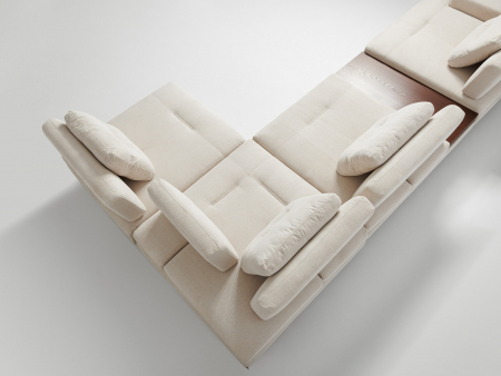 Coltar cu Sezlong si Masuta Ermes Modular Personalizabil 456x261cm Stil Contemporan Cadru Lemn Masiv Tapiterie Stofa sau Piele [3]