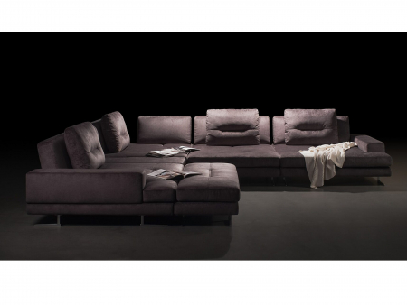 Coltar cu Sezlong si Masuta Ermes Modular Personalizabil 456x261cm Stil Contemporan Cadru Lemn Masiv Tapiterie Stofa sau Piele [22]
