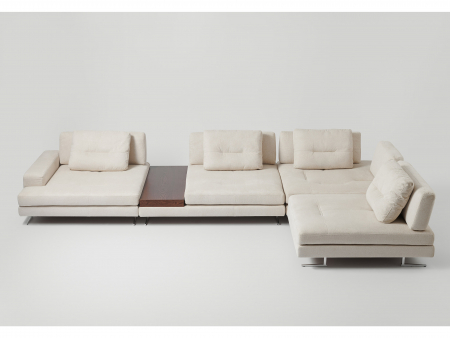 Coltar cu Sezlong si Masuta Ermes Modular Personalizabil 456x261cm Stil Contemporan Cadru Lemn Masiv Tapiterie Stofa sau Piele [2]