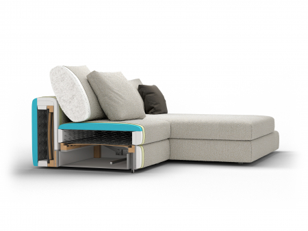 Coltar Extensibil cu Sezlong si Spatiu de Depozitare Bluebell Personalizabil 266cm Stil Contemporan Tapiterie Stofa [2]