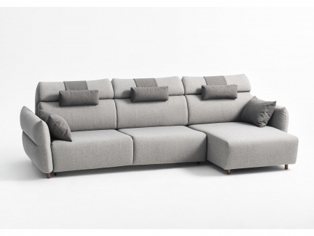Mood - Coltar Extensibil cu Sezlong si Spatiu de Depozitare Bon Bon Personalizabil 310cm Stil Contemporan Tapiterie Stofa