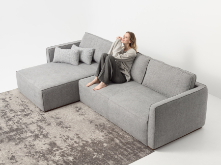 Coltar Extensibil cu Sezlong si Spatiu de Depozitare Esse Personalizabil 309cm Stil Contemporan Cadru Lemn Masiv Tapiterie Stofa [45]