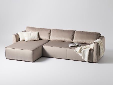 Top vanzari in ultimele luni - Coltar Extensibil cu Sezlong si Spatiu de Depozitare Esse Personalizabil 309cm Stil Contemporan Cadru Lemn Masiv Tapiterie Stofa