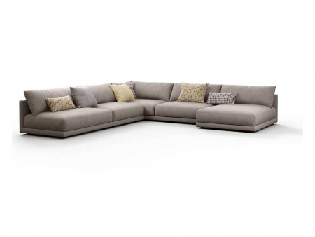 Coltar cu Sezlong Katarina Modular Personalizabil 385x227cm Stil Contemporan Cadru Lemn Masiv Tapiterie Stofa sau Piele [18]