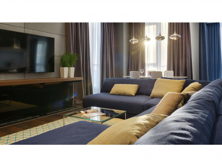 Coltar cu Sezlong Katarina Modular Personalizabil 385x227cm Stil Contemporan Cadru Lemn Masiv Tapiterie Stofa sau Piele [32]