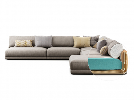 Coltar cu Sezlong Katarina Modular Personalizabil 385x227cm Stil Contemporan Cadru Lemn Masiv Tapiterie Stofa sau Piele [12]