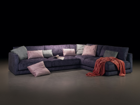Coltar cu Sezlong Katarina Modular Personalizabil 385x227cm Stil Contemporan Cadru Lemn Masiv Tapiterie Stofa sau Piele [26]
