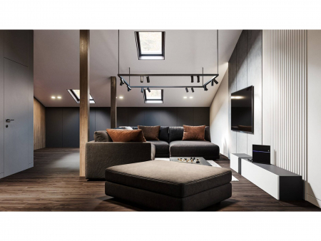 Coltar cu Sezlong Katarina Modular Personalizabil 385x227cm Stil Contemporan Cadru Lemn Masiv Tapiterie Stofa sau Piele [23]