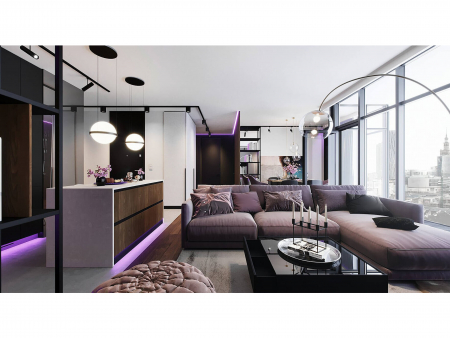 Coltar cu Sezlong Katarina Modular Personalizabil 385x227cm Stil Contemporan Cadru Lemn Masiv Tapiterie Stofa sau Piele [33]