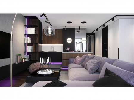 Coltar cu Sezlong Katarina Modular Personalizabil 385x227cm Stil Contemporan Cadru Lemn Masiv Tapiterie Stofa sau Piele [34]