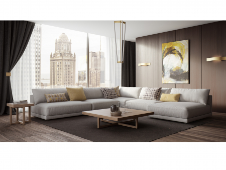 Coltar cu Sezlong Katarina Modular Personalizabil 370cm Stil Contemporan Cadru Lemn Masiv Tapiterie Stofa sau Piele [12]