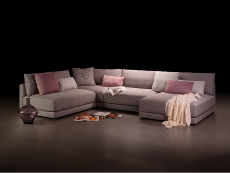 Coltar cu Sezlong Katarina Modular Personalizabil 370cm Stil Contemporan Cadru Lemn Masiv Tapiterie Stofa sau Piele [8]