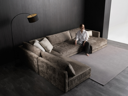 Coltar cu Sezlong Katarina Modular Personalizabil 370cm Stil Contemporan Cadru Lemn Masiv Tapiterie Stofa sau Piele [7]